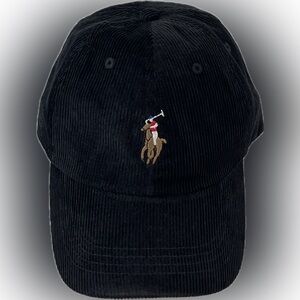 Polo Ralph Lauren Black Corduroy Cap One Size
